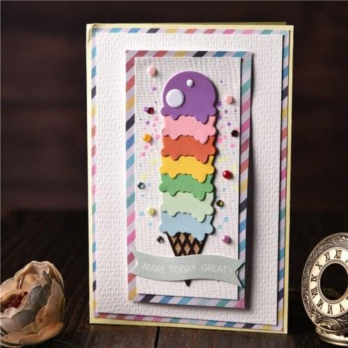 DiyArts Ice Cream Dies Metal Cutting Dies Craft Stencil Punching Templates Handmade Scrapbooking Decorative Embossing Mold
