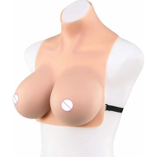 Silicone Breast Shape Forming C D E Cup Realistic False Breasts for Transvestite and Enhanced Breasts Woman High-neck Backless