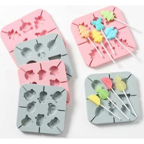 Lollipop silicone mold fruit animal cartoon homemade children QQ candy chocolate mold