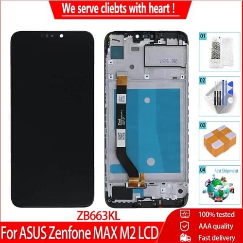 Original Replacement For Asus Zenfone Max M2 ZB633KL X01AD LCD Display Touch Screen With Frame Digitizer For ASUS ZB663KL LCD