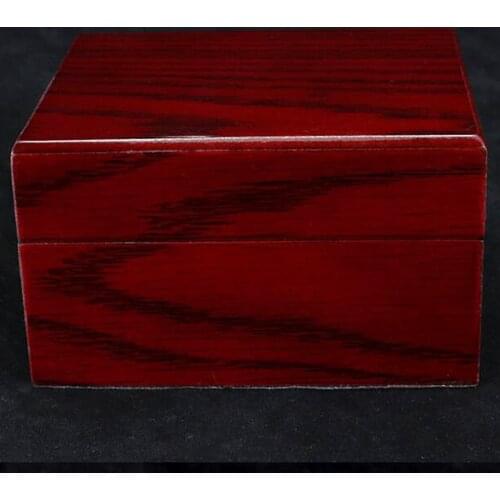 Vintage Wood Watch Box Display Storage Case Chest Holds One Watch with Adjustable Soft Pillows, Wine Red