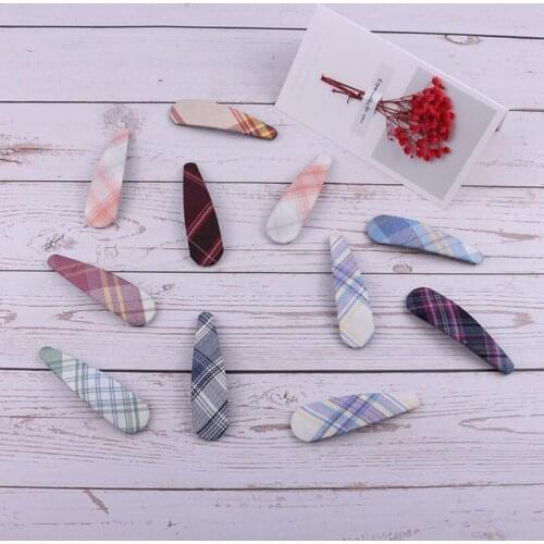 11Pcs/Set Girls Bows Hair Clip Kids Barrettes Cute College Style Plaid Side Hairpins Children Retro Headwear Hair Accessories