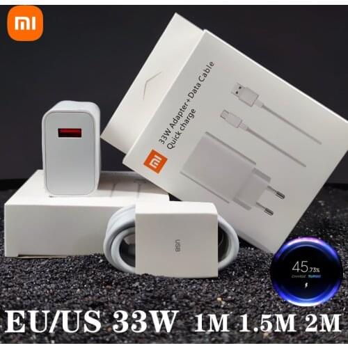Xiaomi charger 33W EU Original POCO F3 Fast Turbo charge For xiaomi redmi note 9 pro NOTE 10 POCO X3 K40 MI 10 9 9T Pro