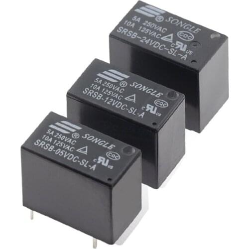 100Pcs SONGLE General Relays Power Relay 10A SRSB-05/12/24VDC-SL-A 4 Pins SRSB 4-Pin Normally open A type 10A/125VAC *FD716-718