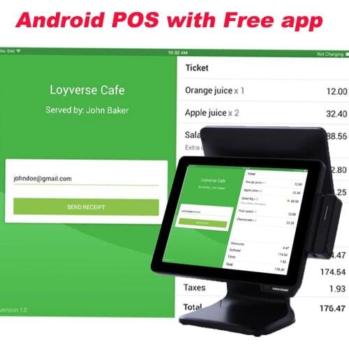 15inch Touch screen POS Machine came with printer and cash box with Online Free POS APP for sale manage your small business