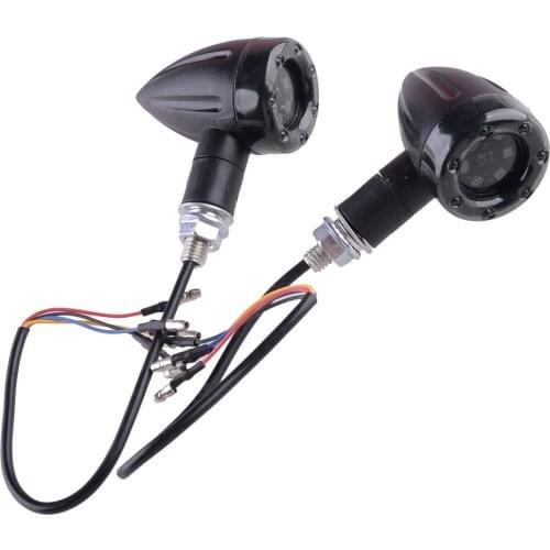 2Pcs Universal Bullet Brake Running Turn Signal Tail Light 8mm 13LED Fit For Motorcycle with DC 12V