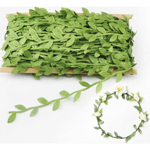 2018 Silk Leaf-Shaped Handmake Artificial green Leaves For Wedding Decoration DIY Wreath Gift Scrapbooking Craft Fake Flower