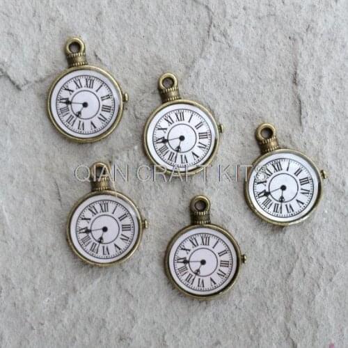 50pcs Vintage Clock Embellishments, Scrapbooking/Cardmaking/Jewelry Supply, Clock Charm enamel clock