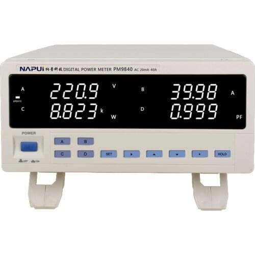 Fast arrival PM9840 Bench TRMS AC Voltage Current Power Meter high-power electric type 600V,40A