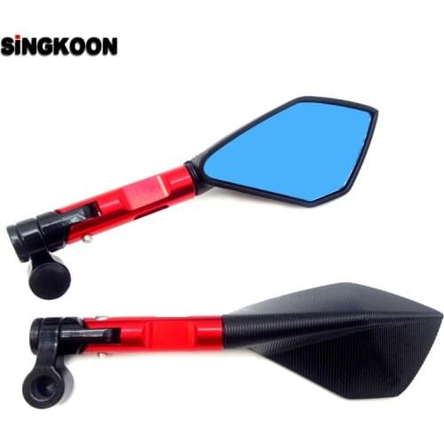 CNC Aluminum Motorcycle Rearview Mirrors Blue Glass Motorcycle Side Mirror FOR z750 kawasaki yamaha xj6 suzuki gsx 600 f z650