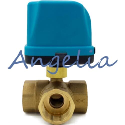 DC12V/24V DN20 G3/4" BSP Brass 3 Way Motorized Ball Valve Electrical Actuator Valve Normally Open