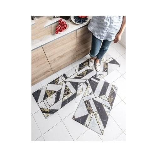 European Geometric Mosaic Oil-Proof Kitchen Mats Household Waterproof Non-Slip Door Mats Bedroom Moisture-Proof Bed Blankets