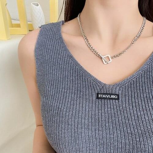 Personality Necklace Alloy Simple Choker Temperament Hip-hop Sweater Chain Fashion Trend Collarbone Chain Women Jewelry