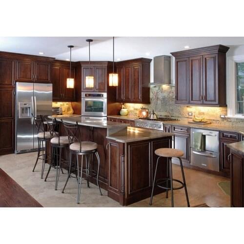 Maple Solid Wood Kitchen Cabinet With Island