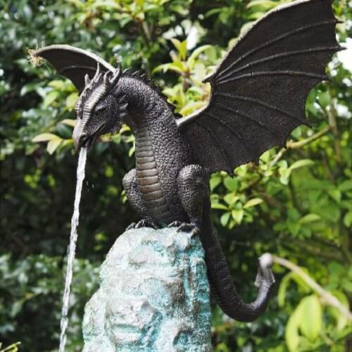 Creative Dragon Fountain Pool Pond Waterfall Fountain Garden Decoration Outdoor Bird Bath Solar Powered Fountain Floating Water
