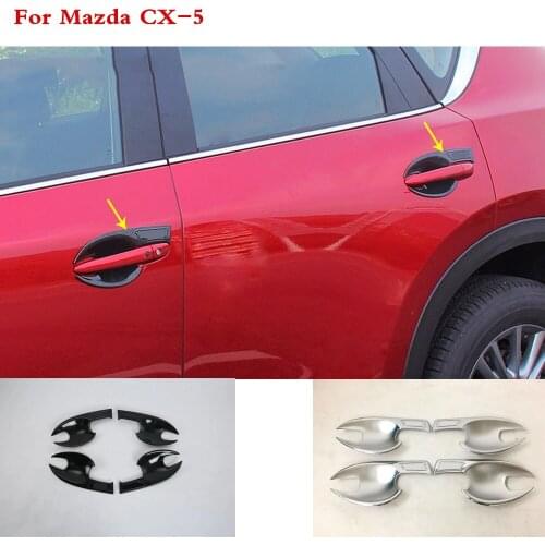 Car body cover trims ABS chrome/carbon fiber external door Bowl stick lamp frame panel For Mazda CX-5 CX5 2nd Gen 2017 2018