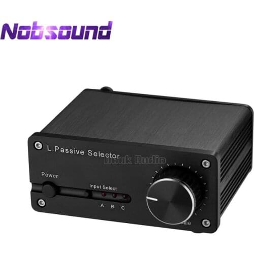 Nobsound Mini HiFi 3-IN 2-OUT Passive Preamp Audio Switcher Box Selector with Volume Controller