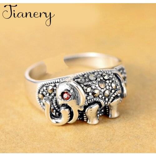 New Trendy Personality Punk Elephant Rings For Women Lady Resizable Size Rings Party Jewelry Charm Gifts 2021