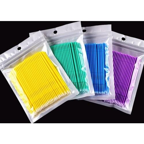 1.2/2/2.5mm Disposable Tattoo Cotton Swab Eyelash Microblading Micro Brush Applicator Tattoo Supplie for Permanent Makeup Beauty