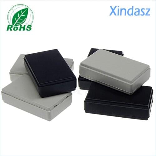 Wholesale-Free shipping 50 pieces 58*35*16mm Light grey&black plastic project box cases small plastic box for electronics