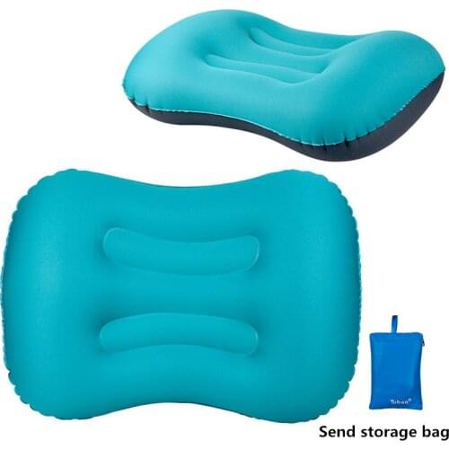 Portable Outdoor Inflatable Pillow Air Travel Camping Pillows Inflatable Cushion Soft Neck Protective Head