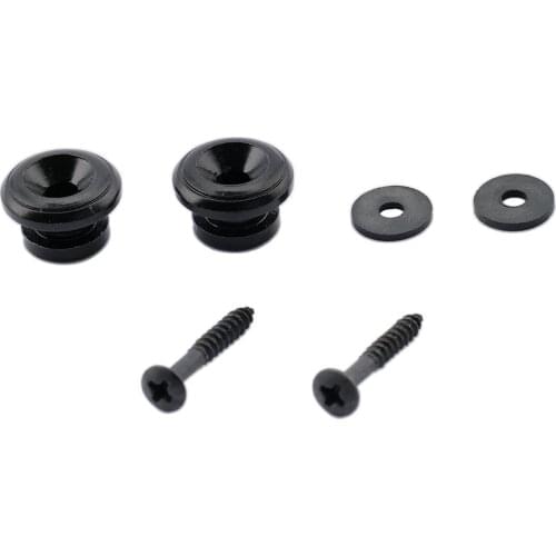 Musiclily Large Guitar Strap Buttons Locks, Black (2 Pieces)