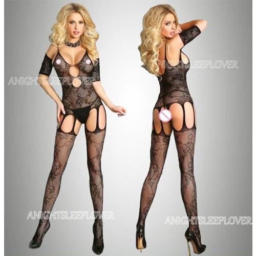 Porn Sexy Lingerie Bodysuit Underwear Sleepwear Women Fetish Tight Open Crotch Teddies Costumes Catsuit Mesh Baby Doll Mujer
