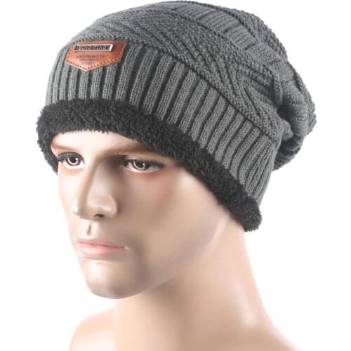 Running Hat Cap Labeled Wool Hat Autumn And Winter Fleece Lined Warm Knitted Cap Headgear Hat for Men Women Outdoors Caps