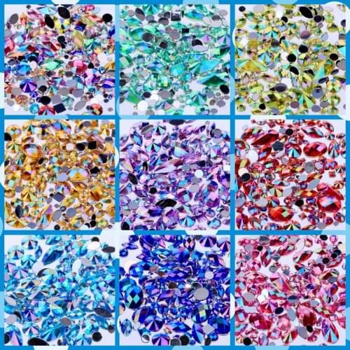 Resin Flat Back Color Rhinestone for Clothes Decoration Stones and Crystals Strass Rhinestone Applique Glue on Nails Art Color