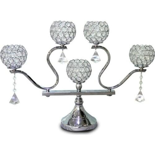 Wedding Table Centerpiece 10pcs/lot Candle holder Banquet 5 head zinc alloy golden silver wedding candlestick home decoration