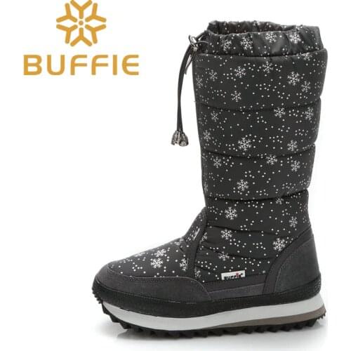New cherry blossoms warm fur antiskid hot style womens boots winter female high size 35 and size 36 boot shaft grey colour
