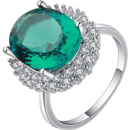 Wedding Ring for women Princess Cut Zircon Ring engagement Silver Charm jewelry Genuine Austrian Crystals female gift