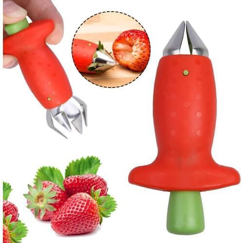 Remover Kitchen Leaves Strawberry huller Gem Fruit Stem AZ Corer Removal Strawberry Knife Stem Remover Gadget Kitchen Cooking 2