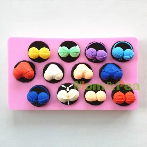 Mom&Pea 0560 Bras & Underwear Shaped Silicone Soap Mold Cake Decoration Fondant Cake 3D Mold Food Grade Silicone Mould