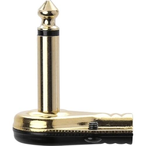 1/4" 6.35mm Mono Jack Right Angle Plug Flat Male Guitar Effects Pedal Connector Y51D
