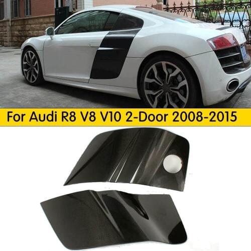 1Pair+DOUBLE-SIDED CARBON//R8 V8 V10 Carbon Fiber Side Door Side Panel Blade Panels Side Scoop for Audi R8 V8 V10 2 Door 2008-15