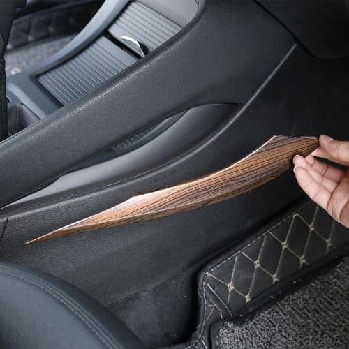 1pcs Pine Wood Grain ABS Plastic Sticker Passenger Side Decoration Strip Trim for BMW X1 X2 F48 F47 2016-2019 Models Accessories
