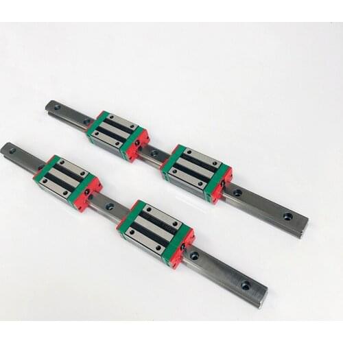 2pc HGR15 HGR20 hgr25 Square Linear Guide Rail w+4pc HGH15CA hgh20ca hgh25ca /flang HGW15CC HGW20cc HGW25CA CNC Router Engraving
