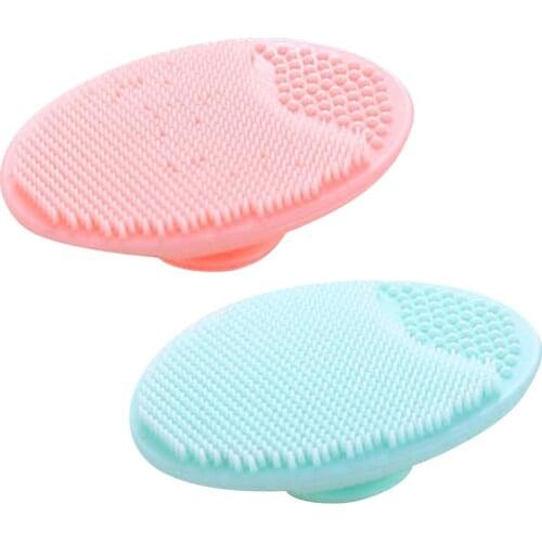 2 Pieces Soft Silicone Face Cleansing Brush Blackhead Remover Facial Cleansing Pad Skin Scrubber Exfoliator Massager