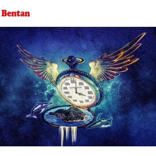 5D Diy Diamond Painting Cross Stitch Landscape Pocket watch Home Decor Full Rhinestones Mosaic waterfall view Diamond Embroidery