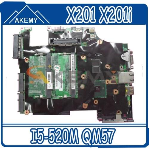 Akemy 48.4CV01.031 For Lenovo Lenovo ThinkPad X201 X201i Laptop Motherboard FRU 63Y2062 CPU i5-520M QM57 DDR3 100% Test Work