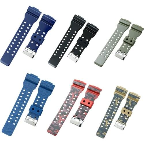 Resin strap accessories mens pin buckle for Casio G-Shock GA100 110 120 150 400 700 710 GW8900 sports waterproof watch bands