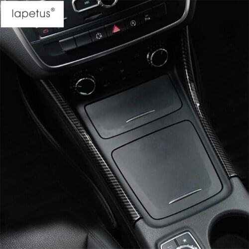 Lapetus Accessories For Mercedes Benz GLA CLA 200 220 X156 2015 - 2019 Gearbox Storage Water Cup Decor Rubbing Strip Cover Trim