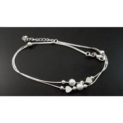 925 Sterling Silver Anklets for Women Crystal Heart Ankle Bracelet 2021 Jewlery Organiser Tobilleras De Plata De Ley 925 Mujer