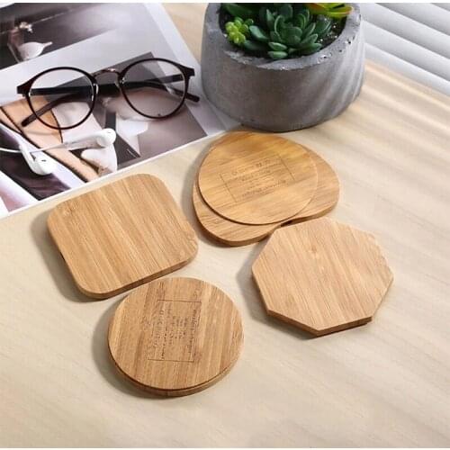 Wireless Phone Charging Station 5W Wood Bamboo Wireless Charger Qi Portable Charger For Mobile PhonesFast charge genuine