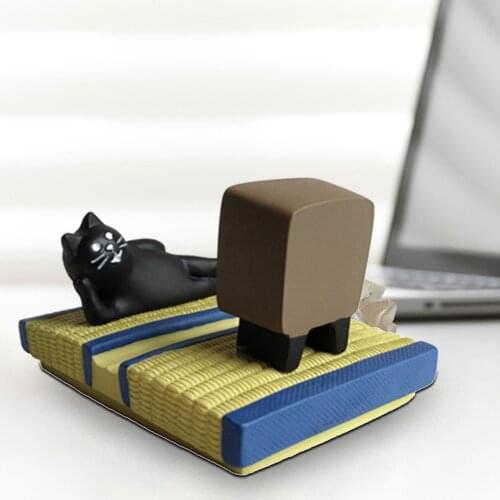 Cartoon Pig Cat Dog Penguin Bear Mini Ornament Phone Holder DIY Craft Decor Doll House Accessories Dollhouse Furniture Toys