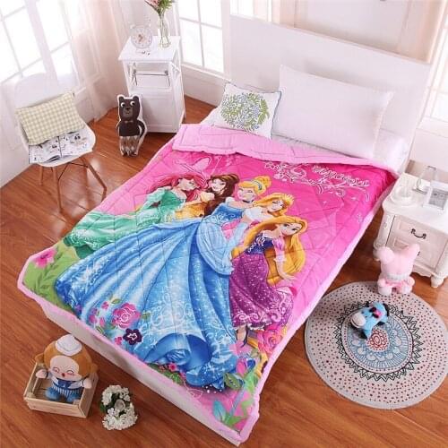 Disney Cinderella Princess Belle Snow White Spring Summer Quilt Throw on Bed Sofa Comforter Bedlinen Blankets for Children Kids