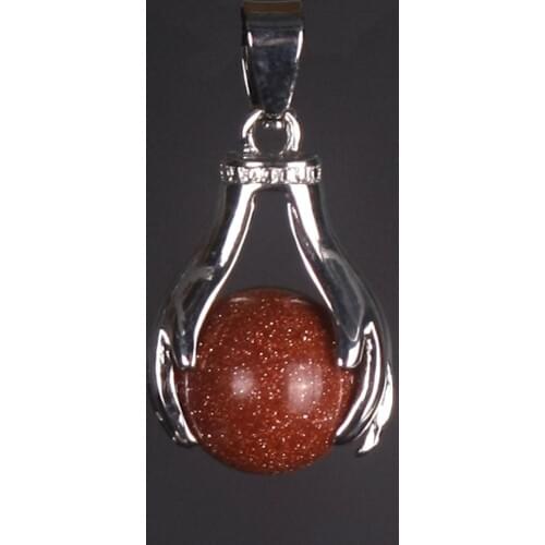 Dropshipping Necklace Pendants Natural Gem Stone Pink Quartz Green Aventurine Golden Stone Judaism God Hand Accessories Free