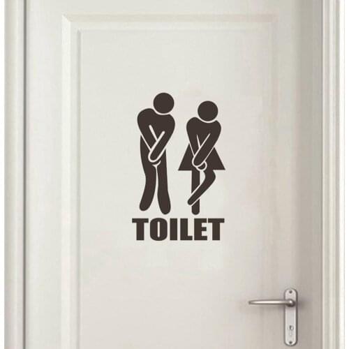 Hot WC Toilet Entrance Sign Door Wall Sticker Decal Waterproof Mural Home Decoration