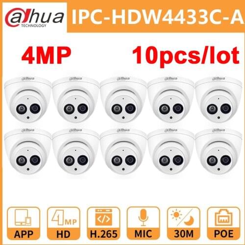 Dahua IP camera IPC-HDW4433C-A 4MP network IP Camera Onvif Built-in MIC POE 4433c-a 4431c-a Home Security CCTV H.265 IPC Camera